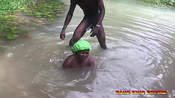 Bang King - An African Hardcore Pornstar Enjoyed His Sister Wet Pussy At Village Stream Bath